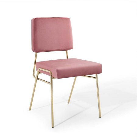 MODWAY FURNITURE Craft Performance Velvet Dining Side Chair - Gold & Dusty Rose EEI-3804-GLD-DUS